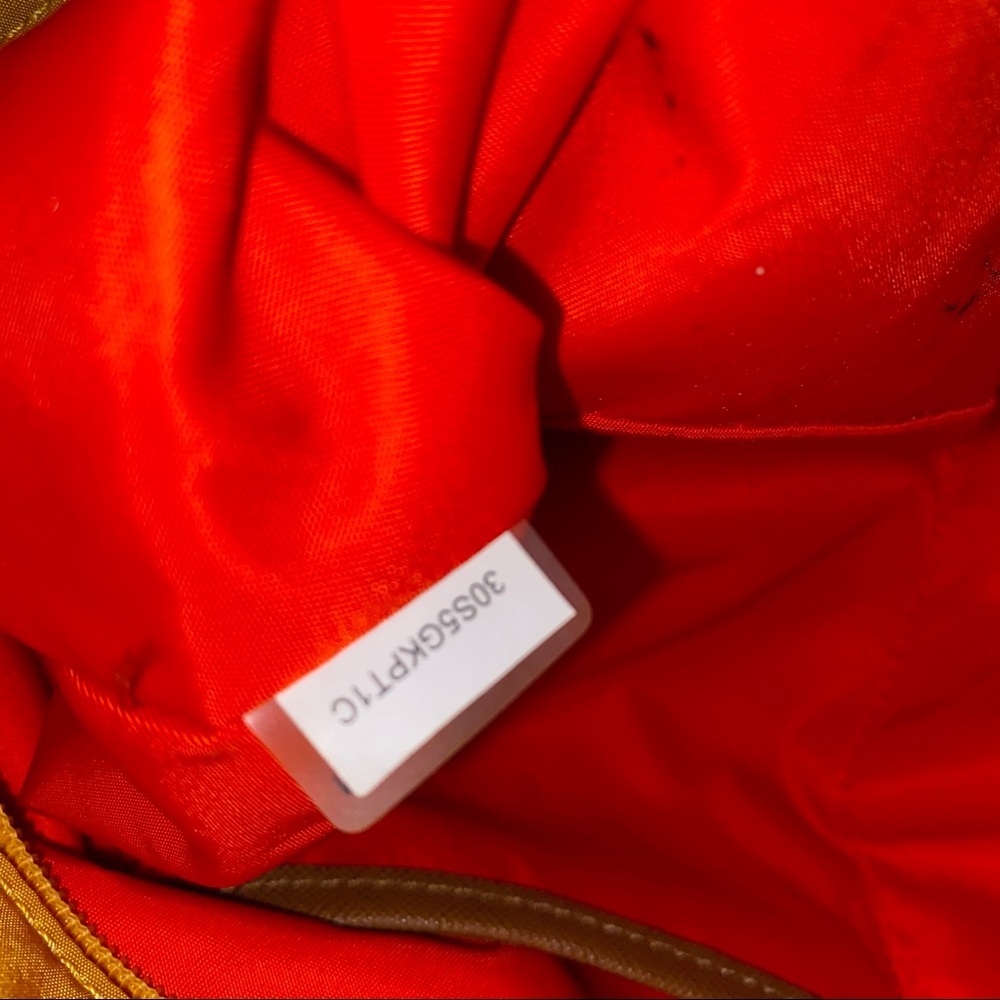 Michael Kors Kempton Golden Yellow Pocket Nylon Leather Trim Bag - Picture 10 of 14